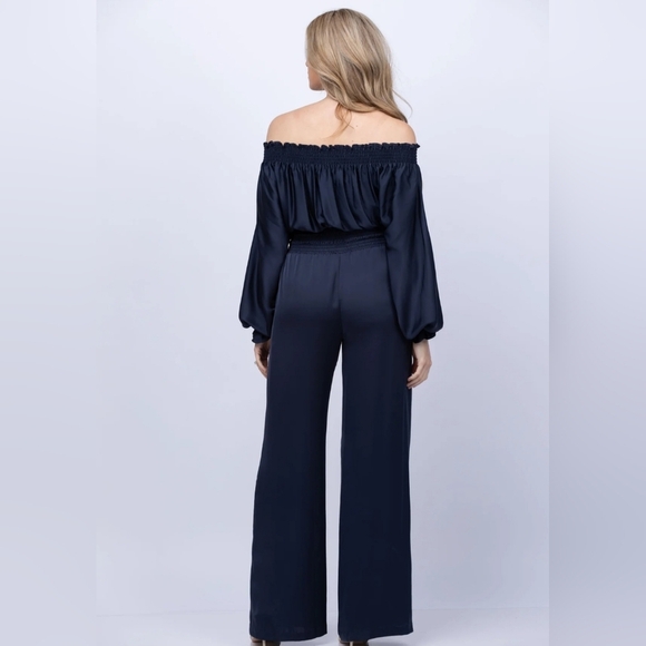 Ramy Brook New York Midnight Blue Off-Shoulder Teagan Jumpsuit - Picture 6 of 14